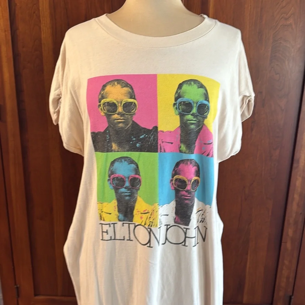 Free People x Daydreamer Elton John High Low Tee - Picture 3 of 5